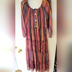 Patchwork Boho Dress. Size XL
